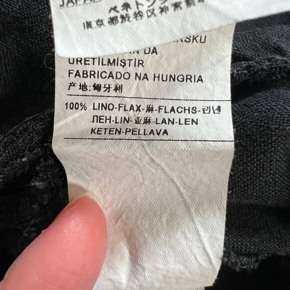 Vintage 100% Linen Drop Waist Mini Midi Skirt Low High Rise Coastal Cowgirl Y2K - Picture 9 of 11